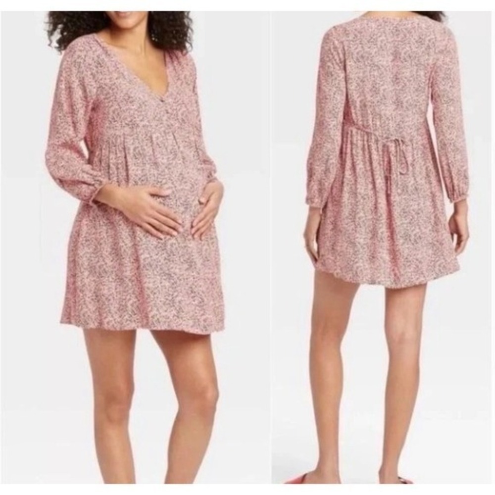 The Nines by Hatch Ditsy Floral Maternity Dress Sz L‎ Cottagecore Babydoll Mini